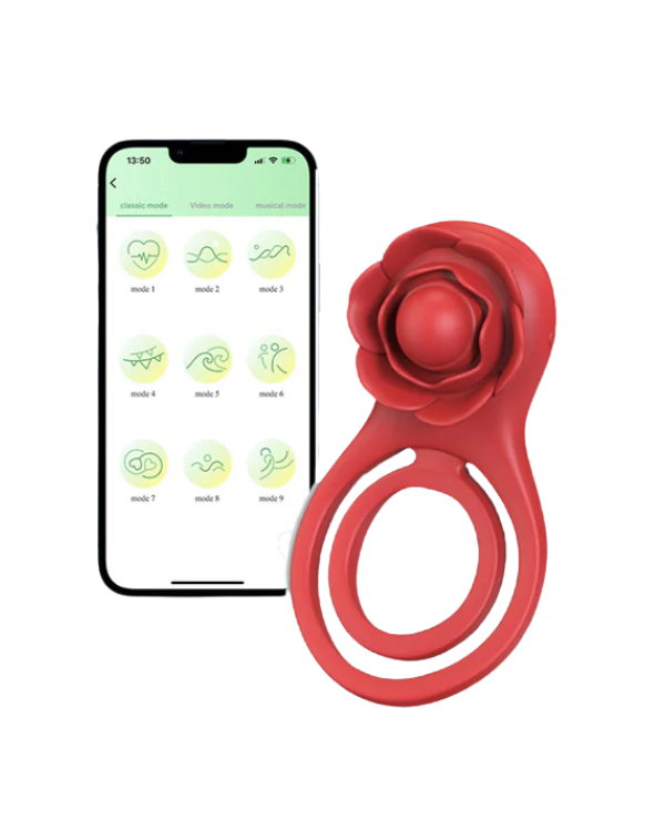 Anillo Vibrador Estimulador y Retardante Rosa Con Aplicación