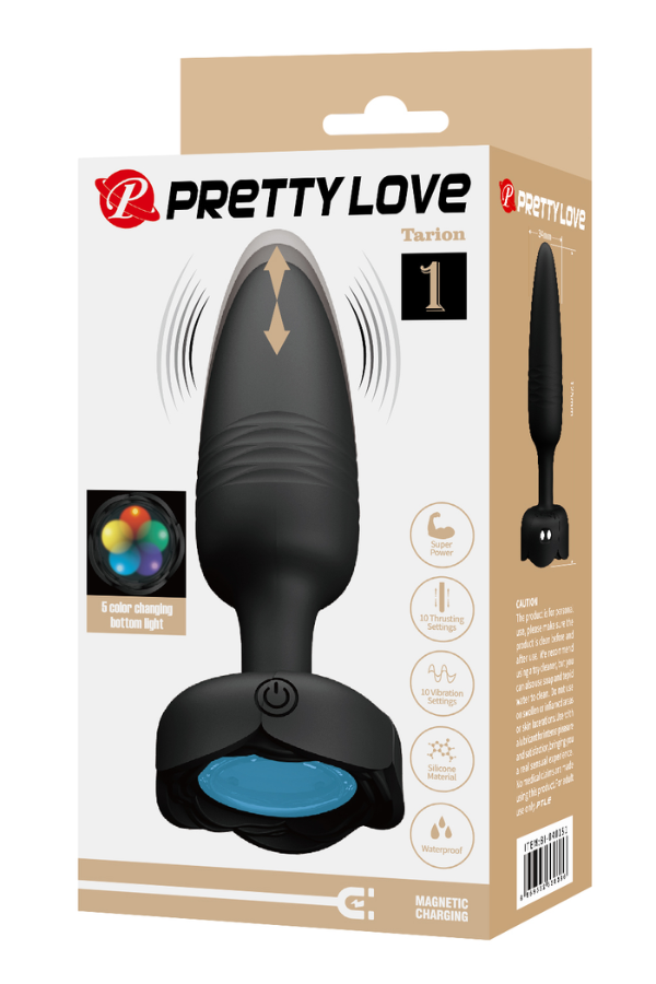 Plug Anal Pretty Love con Luz Led Vibración y Empuje