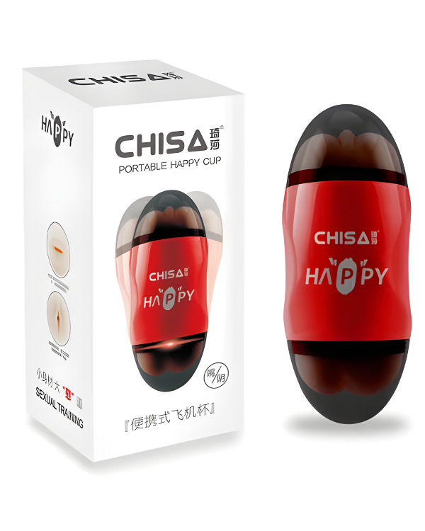 Masturbador HappyCup RED – Doble Entrada, Doble Placer