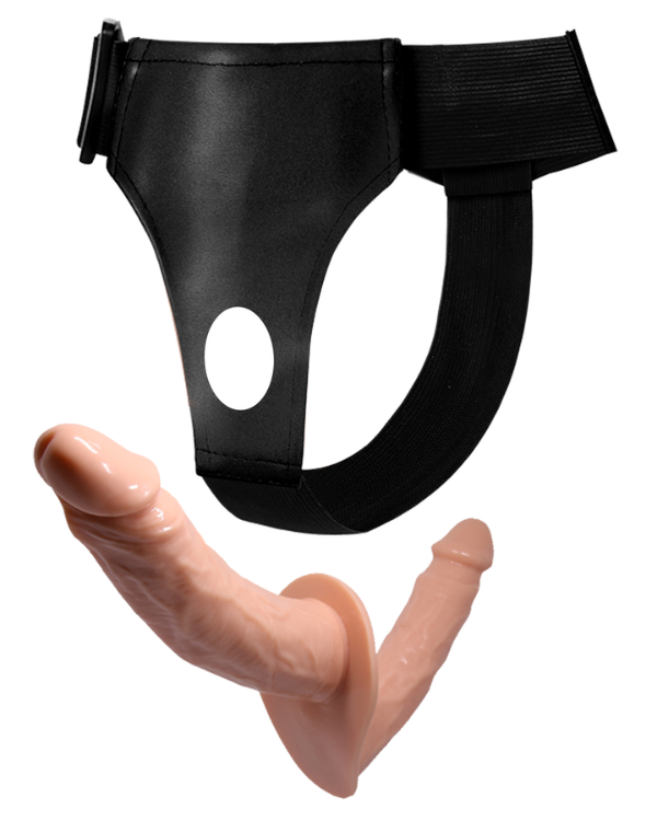 Arnés Doble con Vibración – Placer por Dos