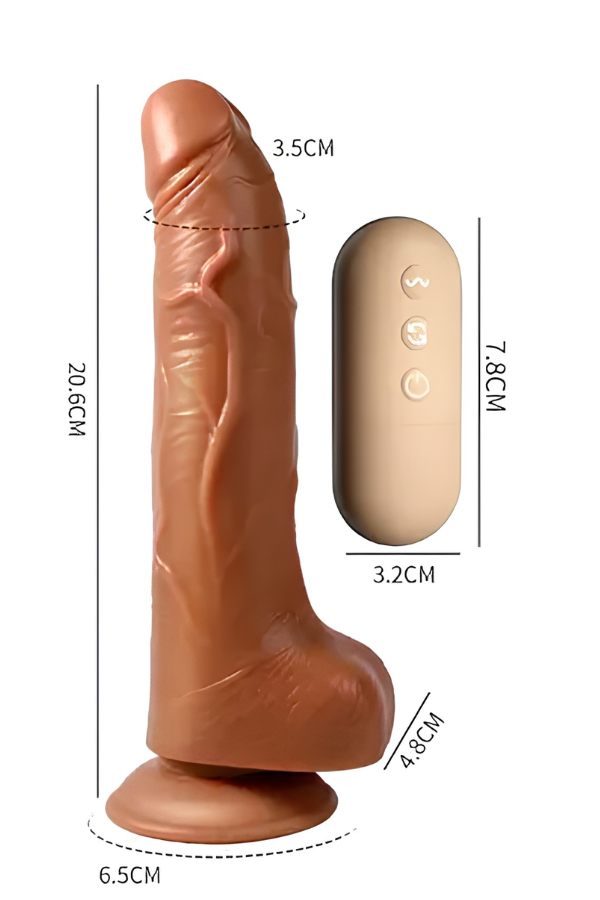 Vibrador Realista con Rotación 360° y Control Remoto 20,6 x 4 CM