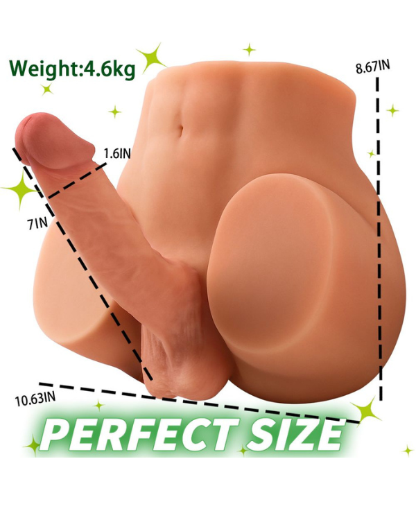 Trasero Masturbador Masculino con Pene Flexible 18 x 4 CM
