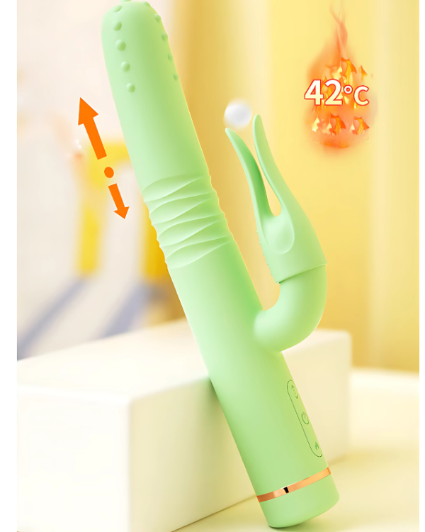 Vibrador Cactus con Empuje Automático, Vibración y Calor