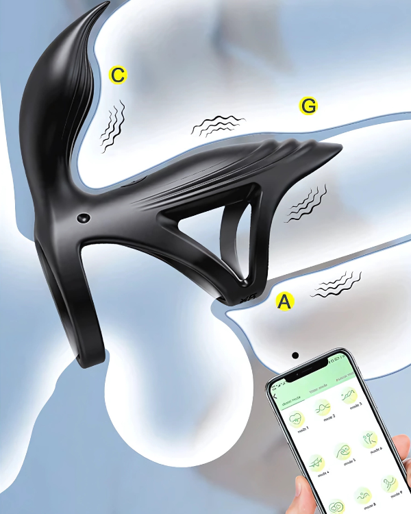 El Conquistador Anillo Vibrador con App y Doble Estimulación Inteligente