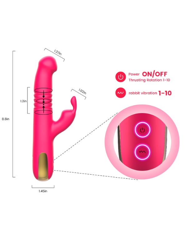 Vibrador Doble Estimulación con Rotación 360°