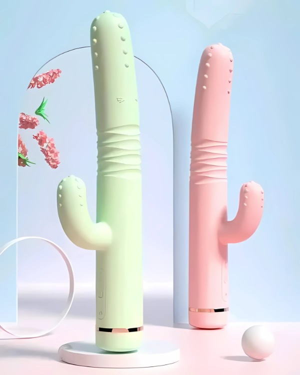 Vibrador Cactus con Empuje Automático, Vibración y Calor