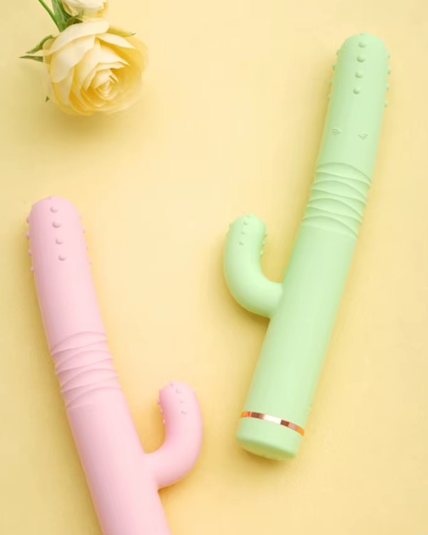 Vibrador Cactus con Empuje Automático, Vibración y Calor