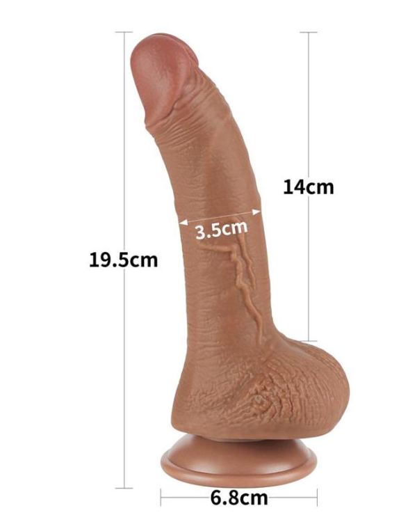 Dildo Piel Deslizante De Doble Capa 19.5 x 3.5 CM