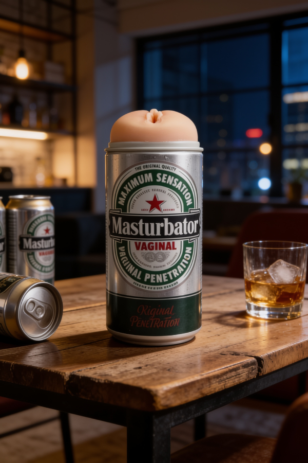 Masturbador Masculino Realista en Lata de Cerveza Discreta