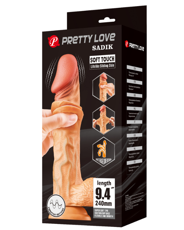 Dildo Realista Vibrador de Piel Suave