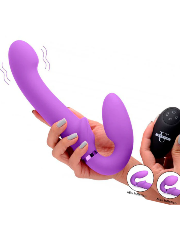 Strapless Vibrador , Inflable & Pulsante Con Control Remoto