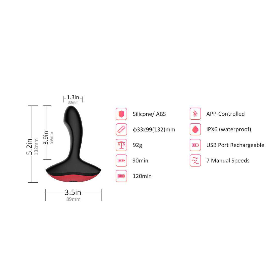 Vibrador de Próstata Sol Inteligente con App
