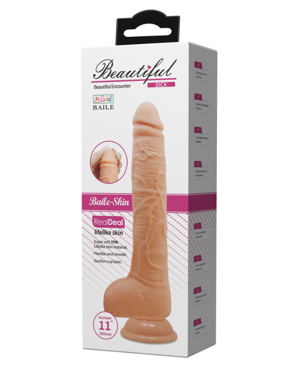 Dildo Extra Largo con Textura Realista 27 x 4,2 CM