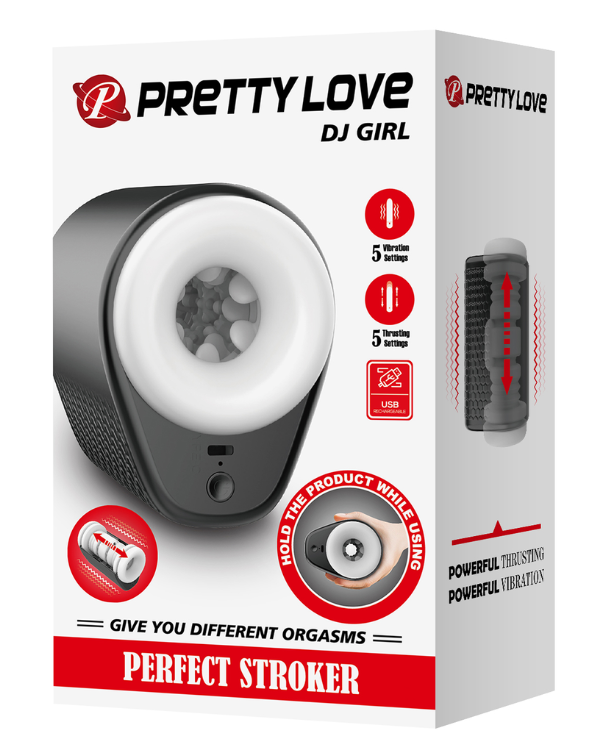 Masturbador Masculino 2 en 1 Empuje Realista + Vibración Potente