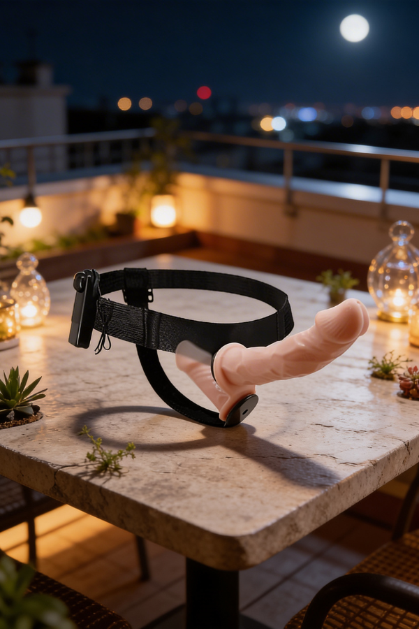 Arnés Doble con Vibración – Placer por Dos