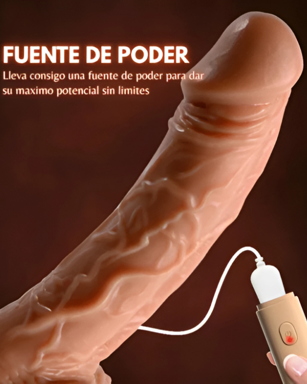 Dildo Vibrador Realista con Empuje y Batería Portátil