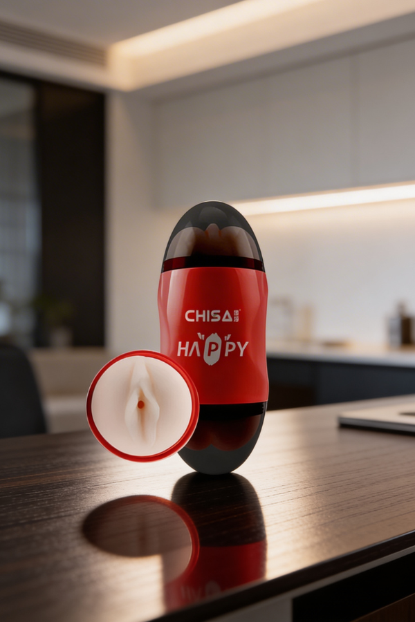 Masturbador HappyCup RED – Doble Entrada, Doble Placer