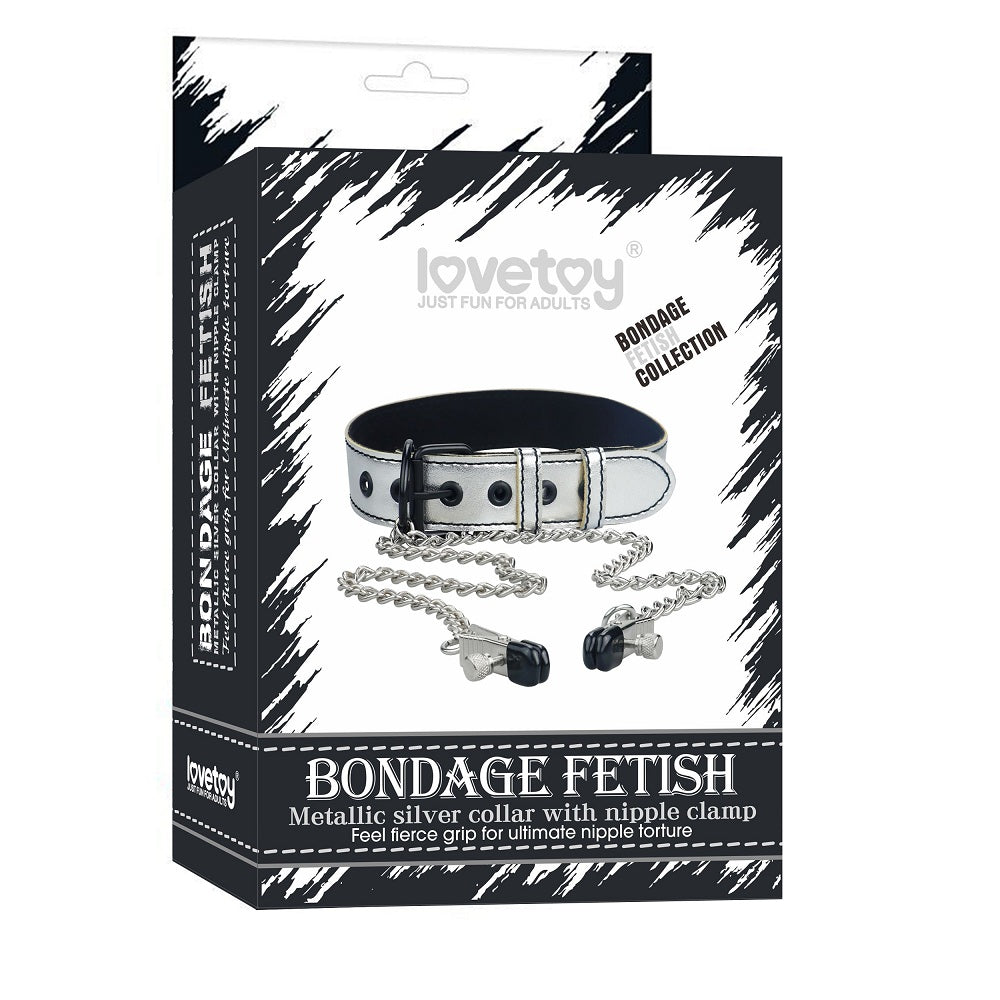 Collar Bondage Fetish Con Pinzas Para Los Pezones