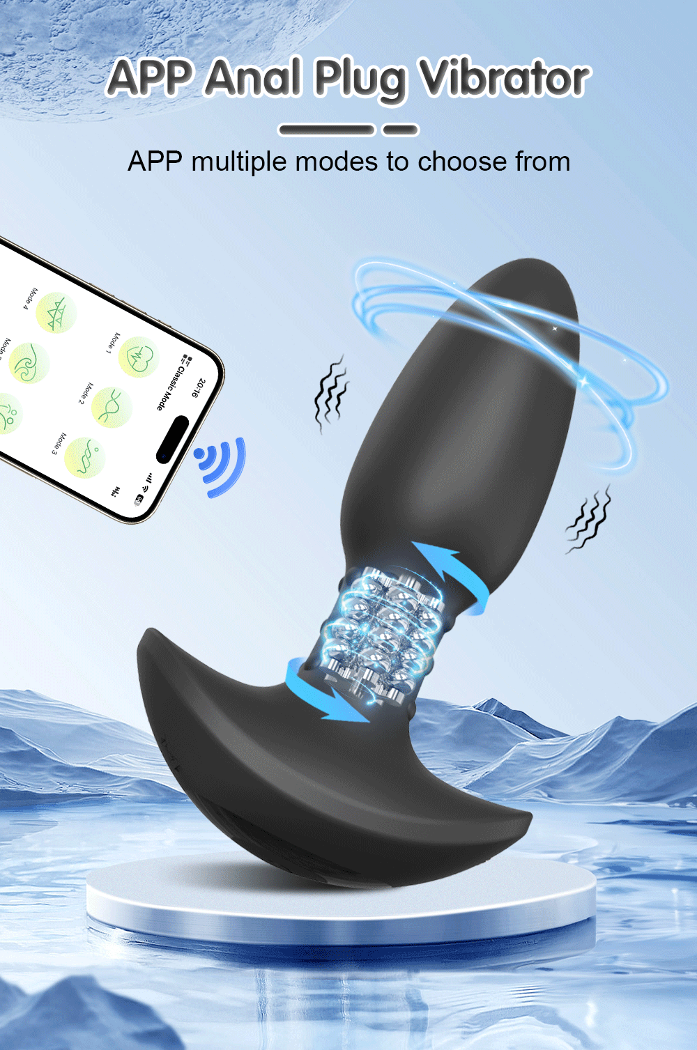 Plug Vibrador y Rotador Con Aplicación