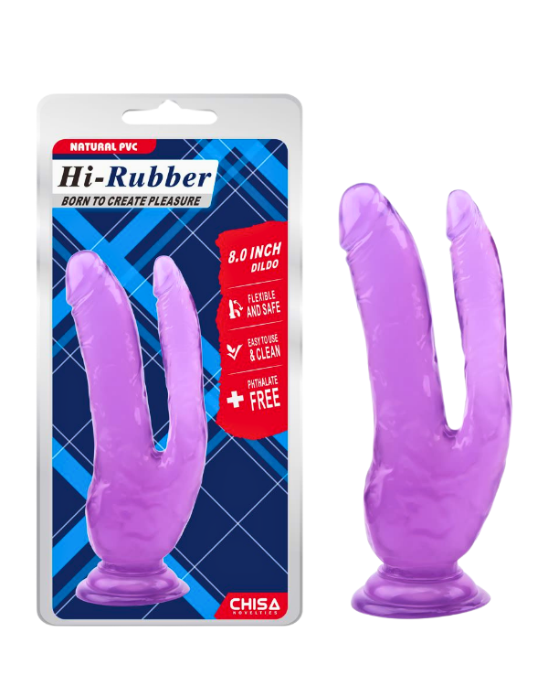Dildo Morado Doble | Beom Hi-Rubber