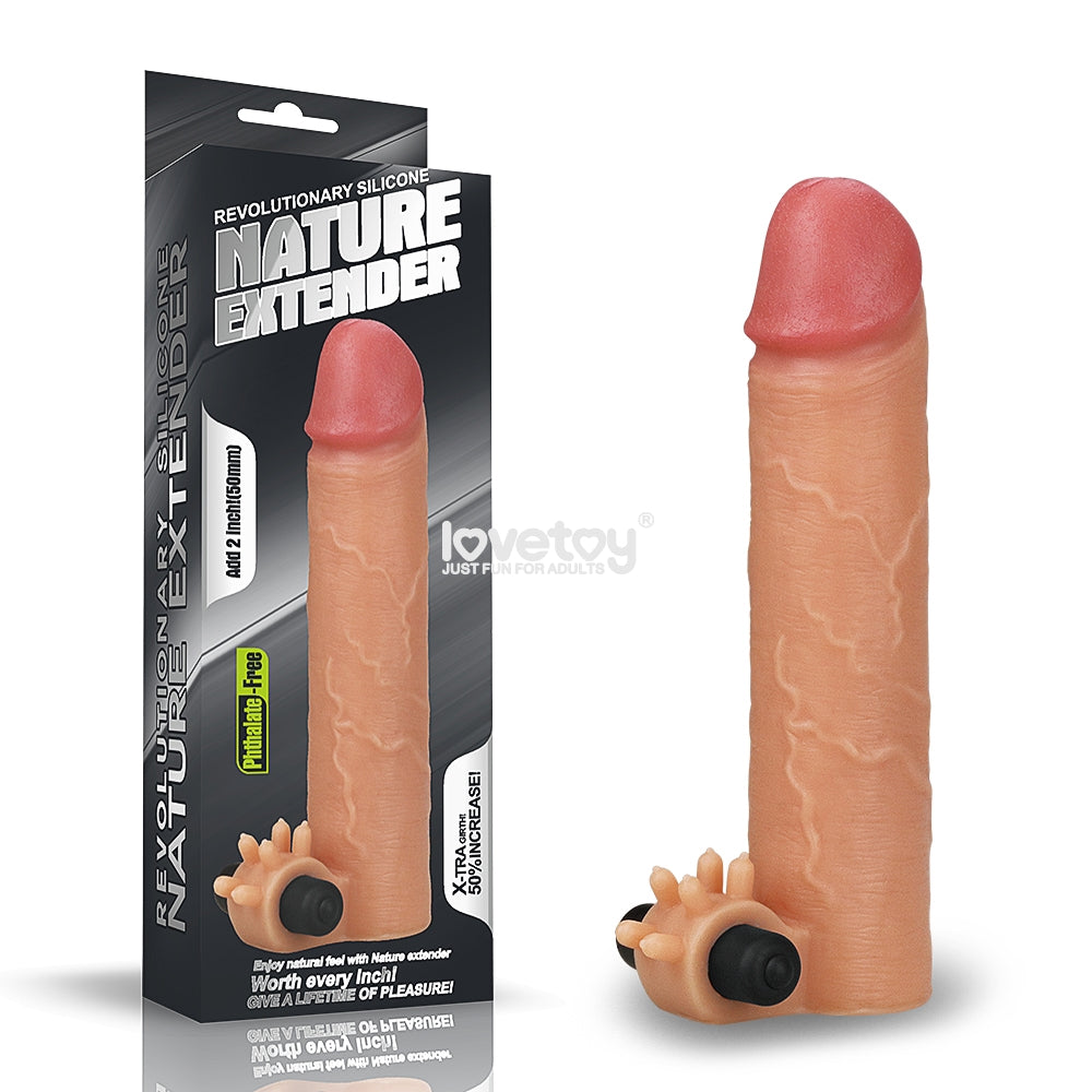 Funda Realista vibradora Nature Extender +5cm