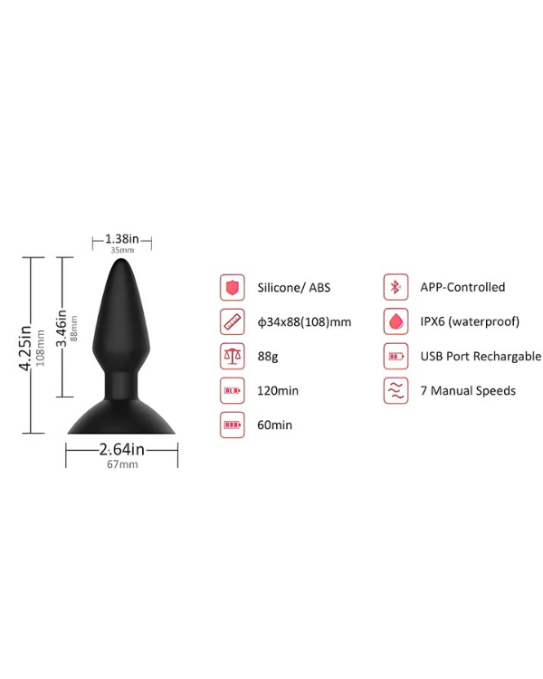 Plug Vibrador Anal Equinox Con Aplicación
