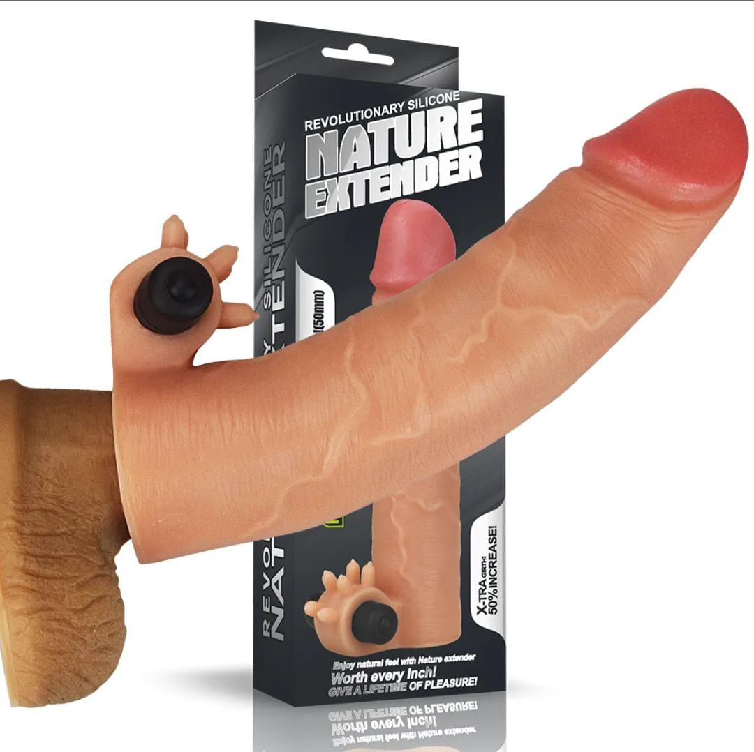 Funda Realista vibradora Nature Extender +5cm
