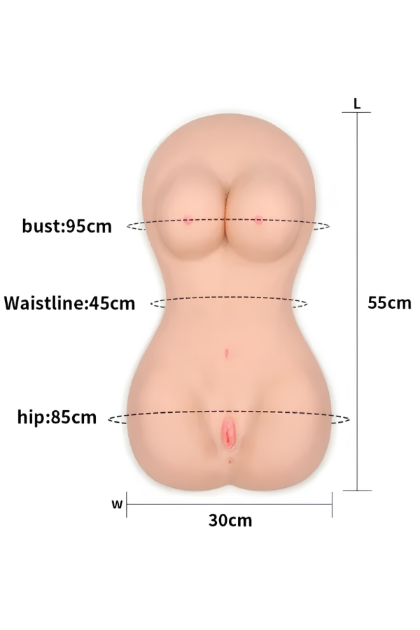 Torso Anatómico de Penetración Doble (Vaginal y Anal) – 55 cm