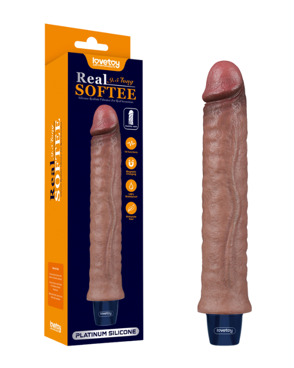 Consolador Vibrador recargable Real Softe 24,5 x 4 CM