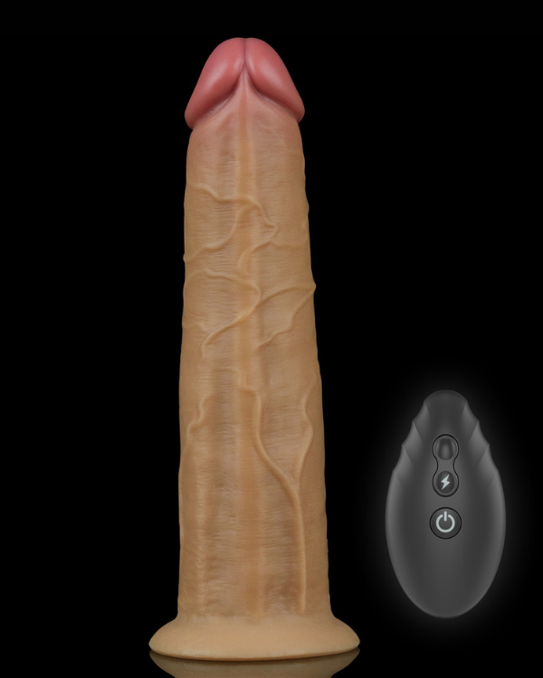 Consolador Vibrador Con Rotacion 360 Doble Capa De 20,5 x 4,8 CM