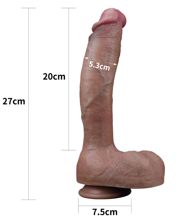 Dildo De Silicona Platino De Doble Capa  27 x  5,3 CM