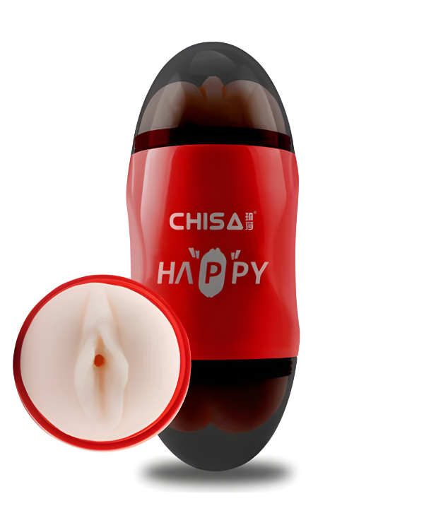 Masturbador HappyCup RED – Doble Entrada, Doble Placer