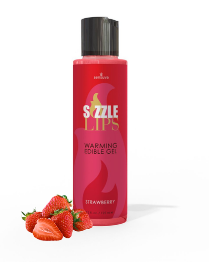 Lubricante Sizzle Frutilla | Efecto Calor | Comestible 125 Ml