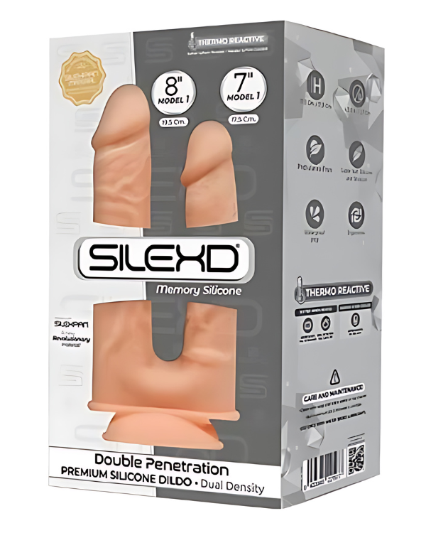 Dildo Realistico Doble | SILEXD MODEL 1 | 19,5 y 17,5 CM