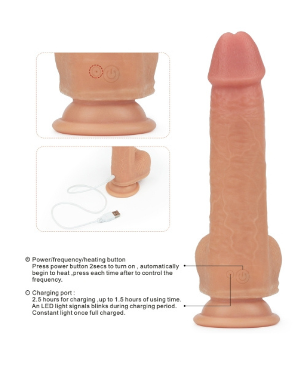 Dildo Giratorio Doble Capa Con Temperatura Nature Cock Anthony 21,5 x 4,2 CM