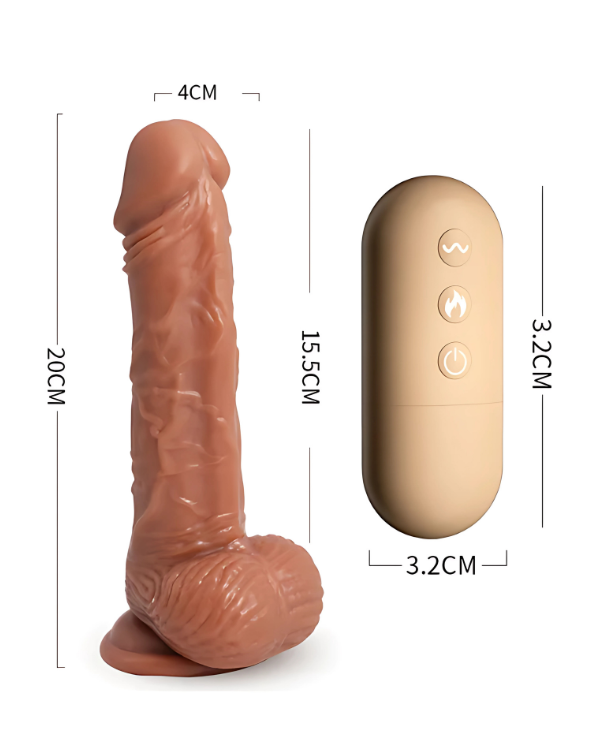 Dildo Vibrador con Empuje Telescópico y Control Inalámbrico