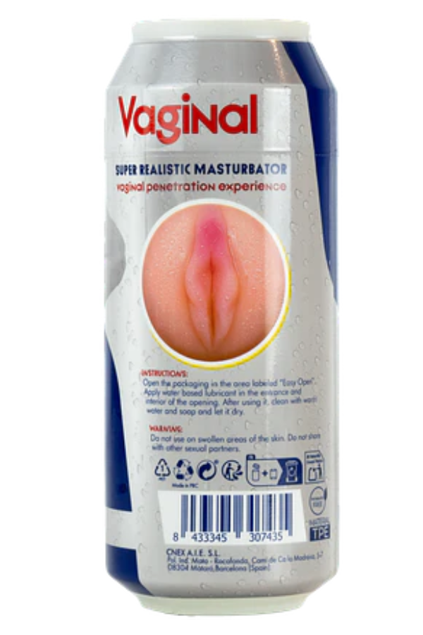 Masturbador Masculino Realista en Lata de Energética Discreta
