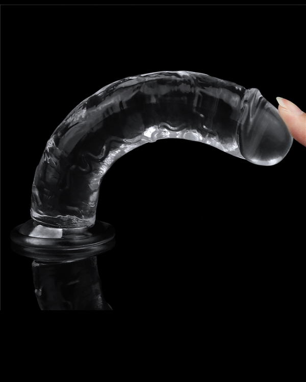 Dildo De Silicona Transparente 18 x 3.5 CM