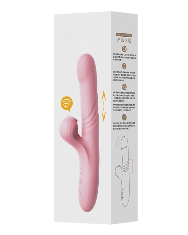 Vibrador Telescópico 3 en 1: Vibracion , Succión y Movimiento