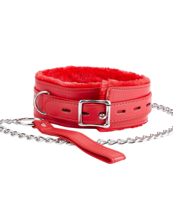 Collar de Sumisión con Correa Roja