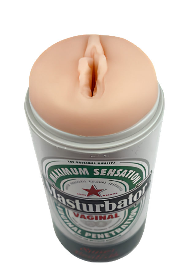 Masturbador Masculino Realista en Lata de Cerveza Discreta