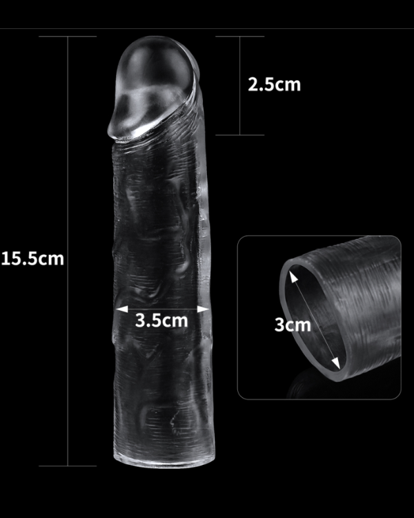 Funda Para Pene Transparente +2.5cm