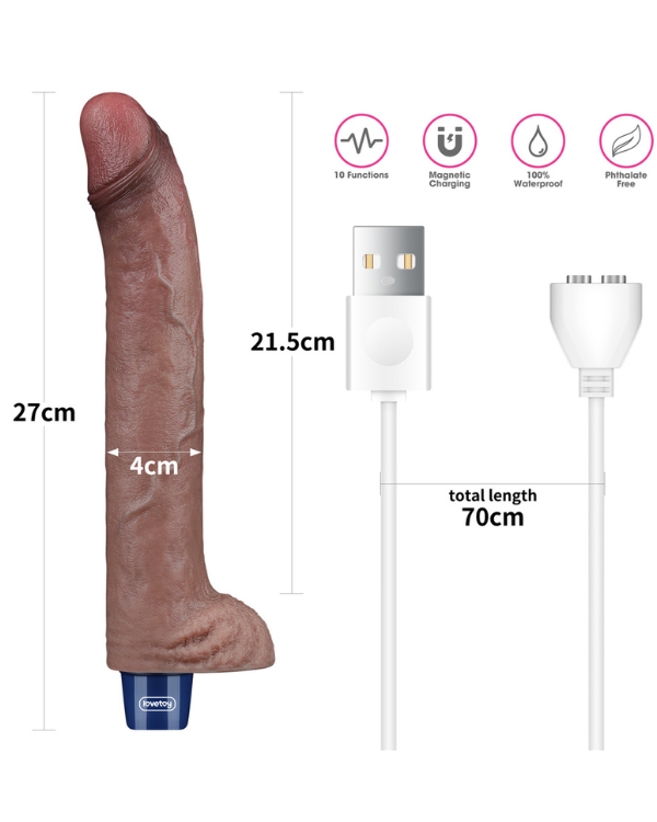 Consolador Vibrador Recargable Real Softer 27 x 4 CM