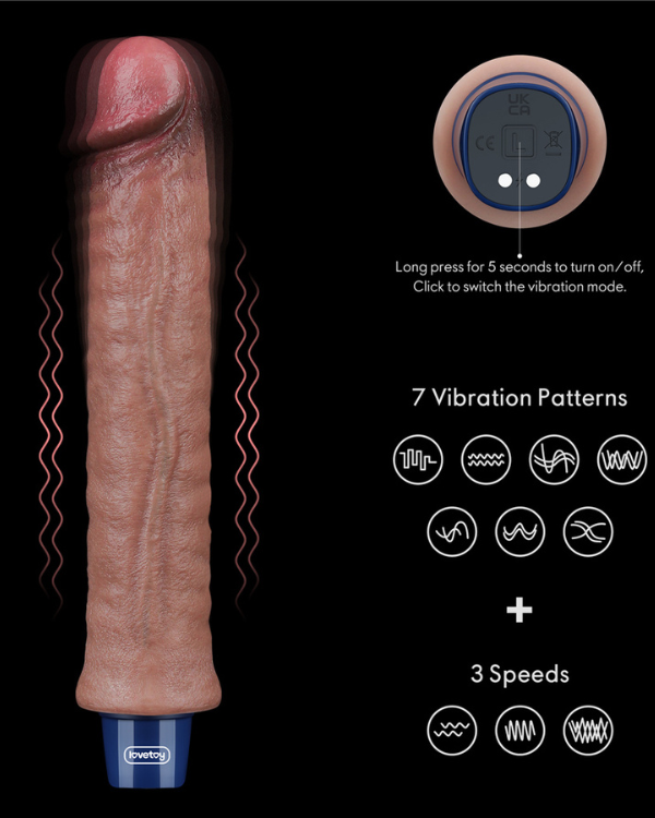 Consolador Vibrador recargable Real Softe 24,5 x 4 CM