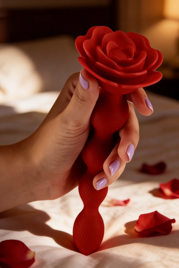 Rosa Plug Anal con Vibración y Rotación Con Control Remoto