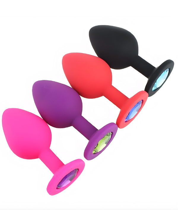 Plug Anal con Joya de Silicona Talla S