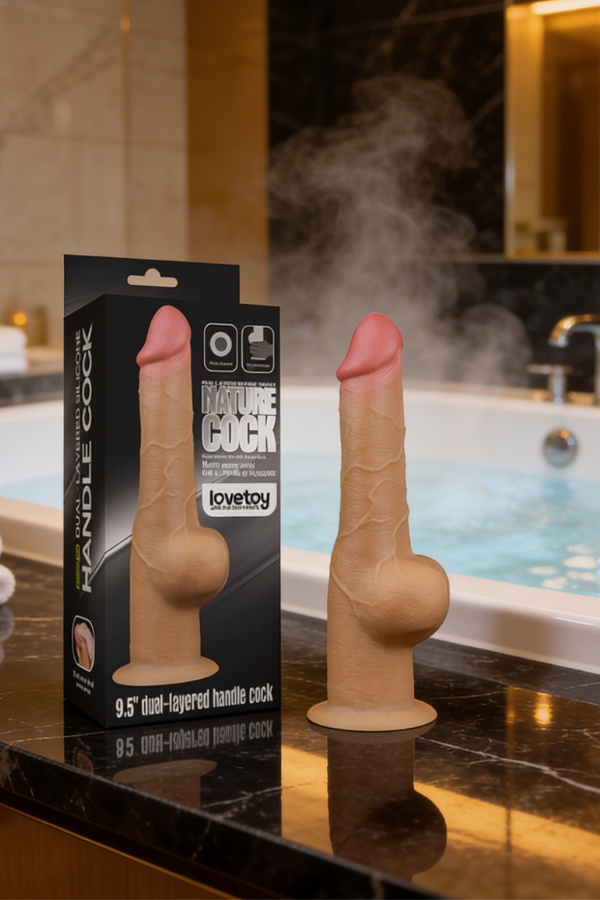 Consolador Premium Doble Densidad Con Agarre 24 × 4,3 CM