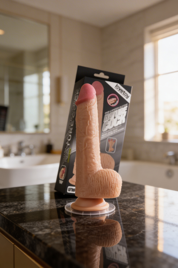 Dildo Giratorio Doble Capa Con Temperatura Nature Cock Anthony 21,5 x 4,2 CM