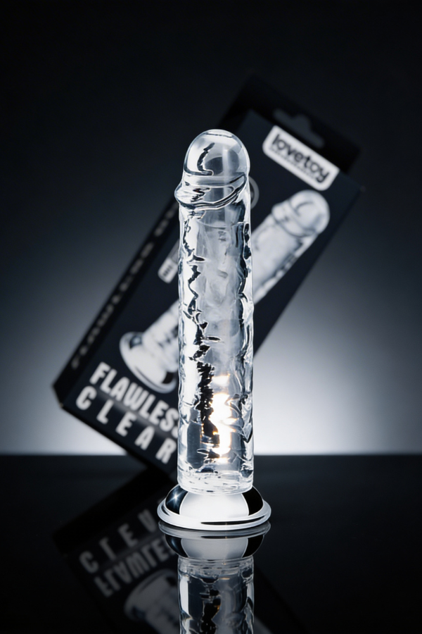 Dildo De Silicona Transparente 18 x 3.5 CM
