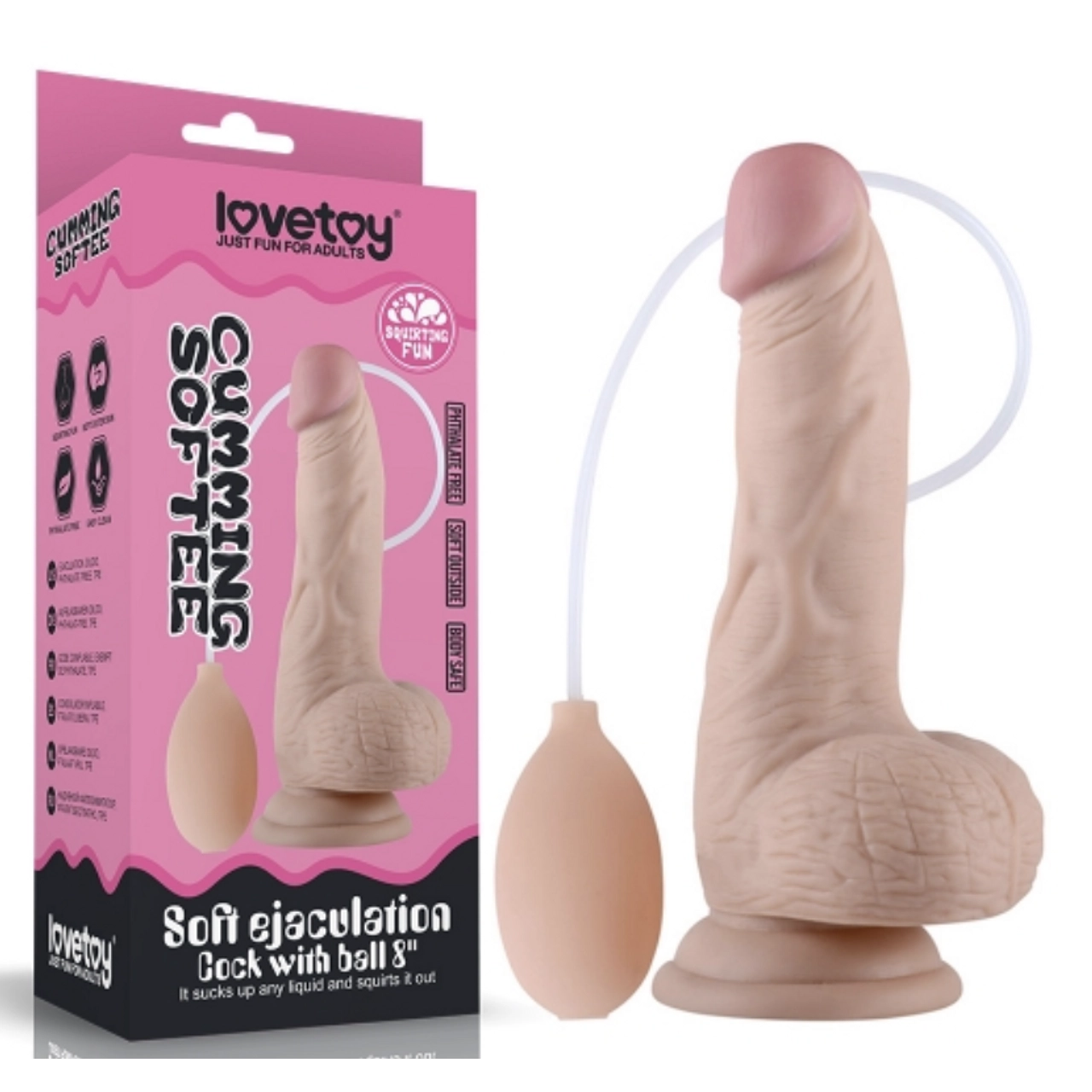 Dildo Consolador Eyaculador Cumming Softee | 20 CM LOVETOY